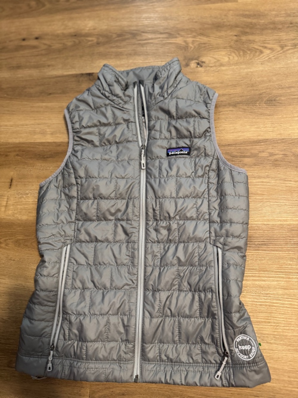 Patagonia Girls' Light Gray Quilted Puffy Vest